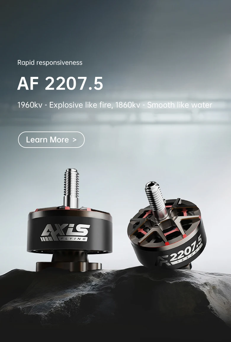 

Axisflying AF2207.5 1860KV/ 1960KV 5 Inch Brushless Motor 6S Lipo for RC FPV Drone Quadcopter