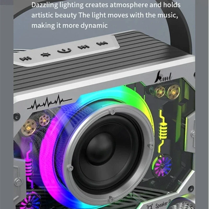 SOTAMIA Portable Bluetooth Speaker Outdoor Home Music TF Card Wireless Audio Transparent Mecha Lantern Mini Bluetooth Speaker