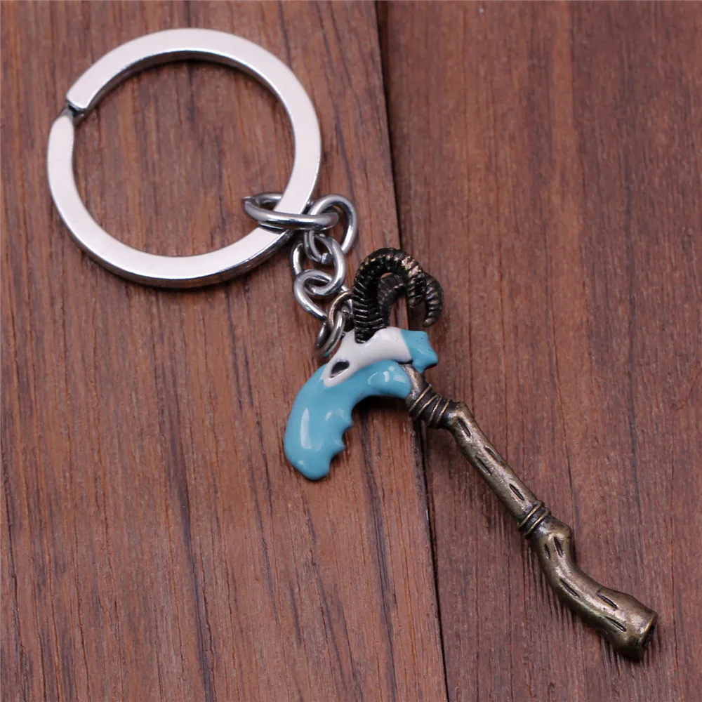 DOTA 2 Scythe of Vyse Enamel Key Chain for Men Women Metal Pendant Key Ring Chaveiro Car Bag Key Holder Fans Collectible Jewelry