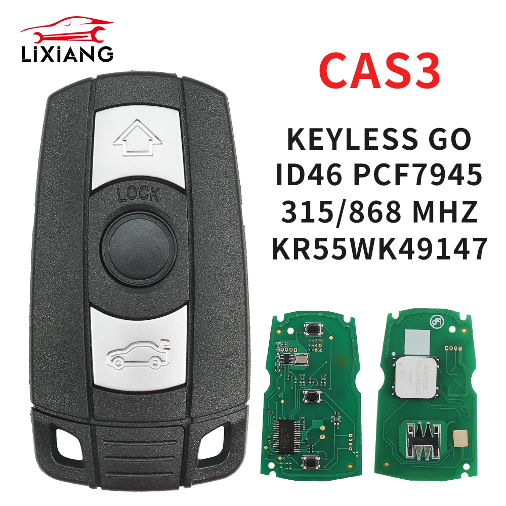 LIXIANG KR55WK49147 Keyless Go Remote Key Fob for BMW CAS3 CAS3+ 1 3 5 6 Series X5 X6 Z4 E70 315/868MHz ID46 Comfort Access