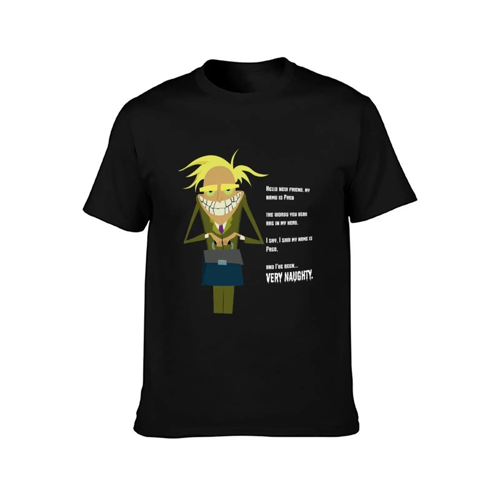 Freaky Fred T-Shirt, Summer Casual Cotton Tee, Oversized Streetwear Tops, Vintage Graphic Print, Loose Fit Short Sleeve