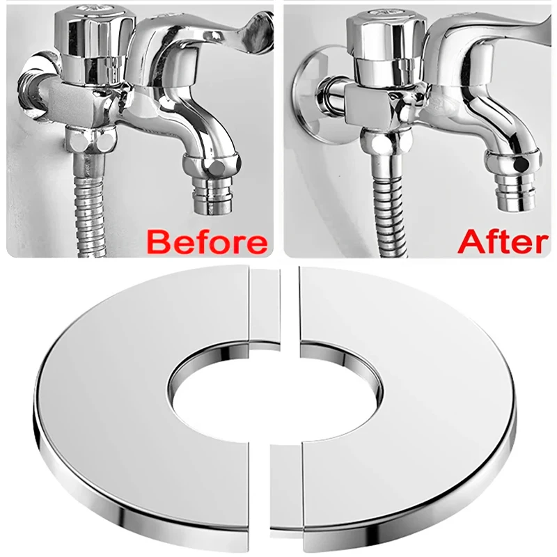 Stainless Steel Water Pipe Wall Covers Self-Adhesive Shower Faucet Decorative Cover Home Hardware Kitchen Bathroom Accessories