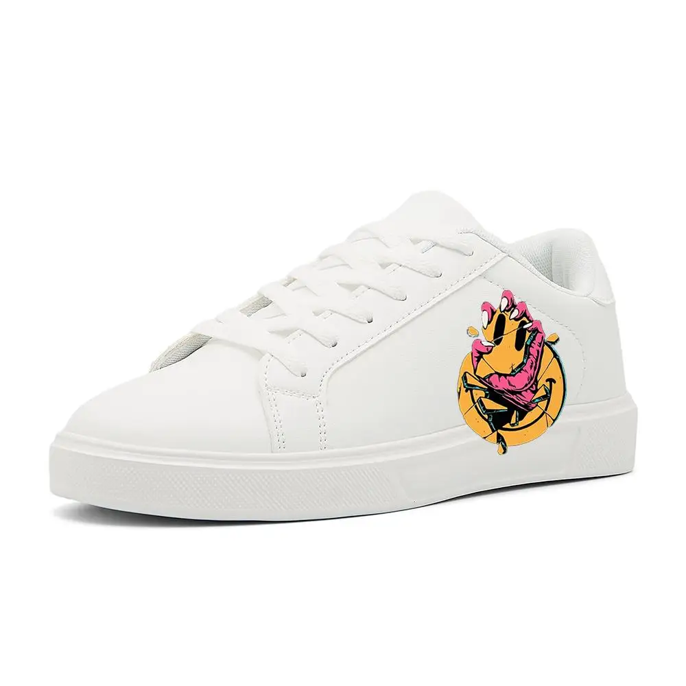 

Men's White High-Top Mesh Sneakers: Breathable – Ankle Support, Stylish for Street & Casual Spray paint graffiti white shoes