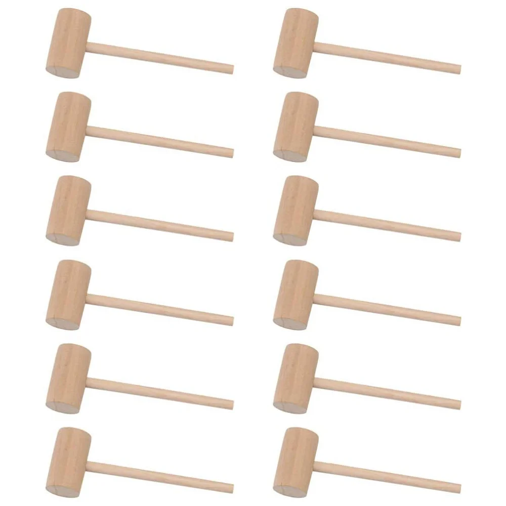 Mini Wood Hammer Mallet Wooden Crab Lobster Mallets Crab Hammer for Cracking Chocolate 15Pcs