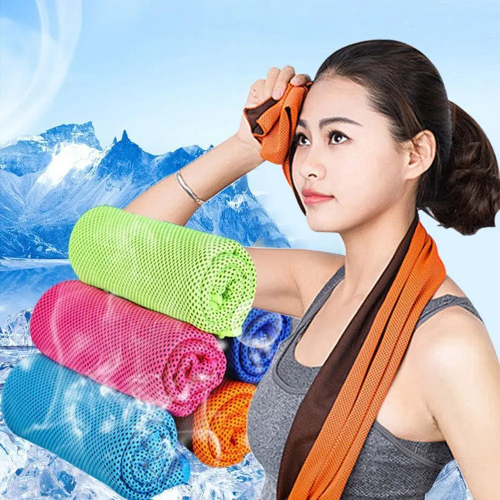 Backpacking Outdoor Gym Yoga Running Microfiber Cooling Towel Summer Rapid Cooling Ice Face Towel Sport Towel Quick-Dry