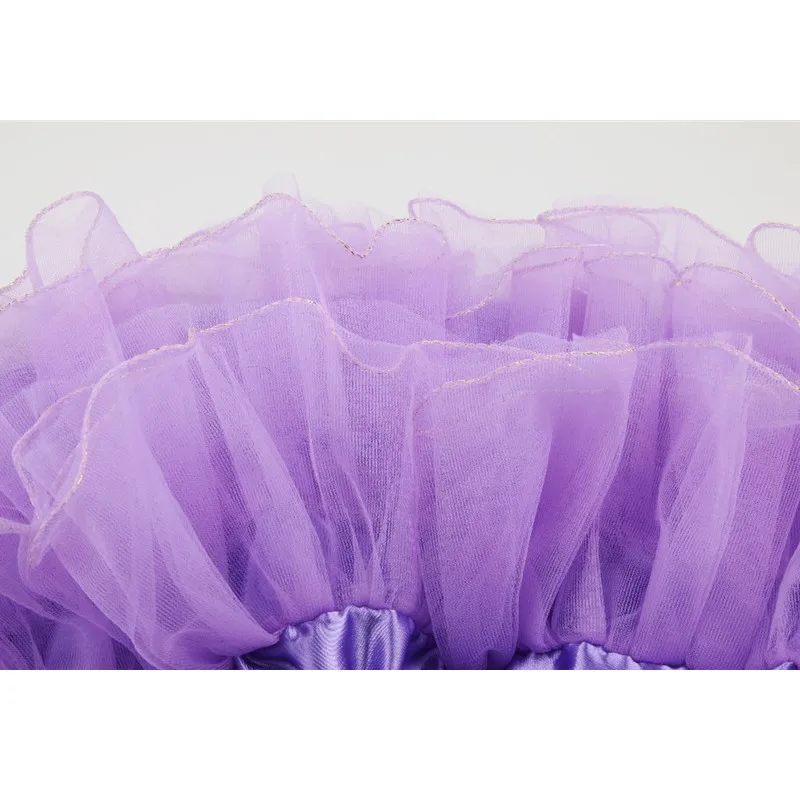 Girls Fluffy 2-8 Years Chiffon Pettiskirt Solid Colors 3 Lays tutu skirts girl Dance Skirt Christmas Tulle Petticoat