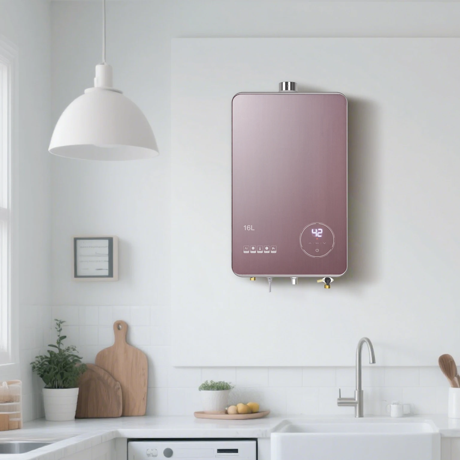 

16л безрезервуарный газовый гейзер, мгновенный водонагреватель, медный теплообменник, натуральные водонагреватели, ручной проточный продукт для душа