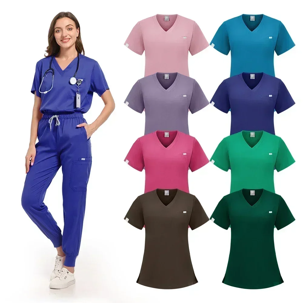 Ensemble d'infirmière élastique et pantalon à poche, uniforme médical, vêtements chirurgicaux pour médecin, accessoires d'infirmière, vente en gros, nouveau