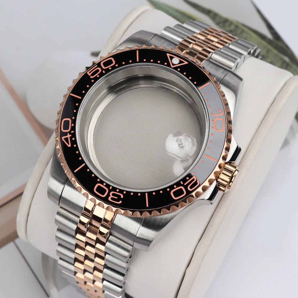 SUB 40mm 20ATM Watch Cases Ceramic Bezel For Yacht NH35 NH36 NH34 NH38 Miyota8215 ETA2824 Jubilee Bracelet Slide Buckle Sapphire