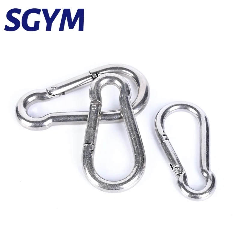 Carabiner Clip Stainless Steel 304 M4 M5 M6 M7 M8 M10 M11 M12 Locking Durable Spring Snap Hook Carabiner Clips for Outdoor