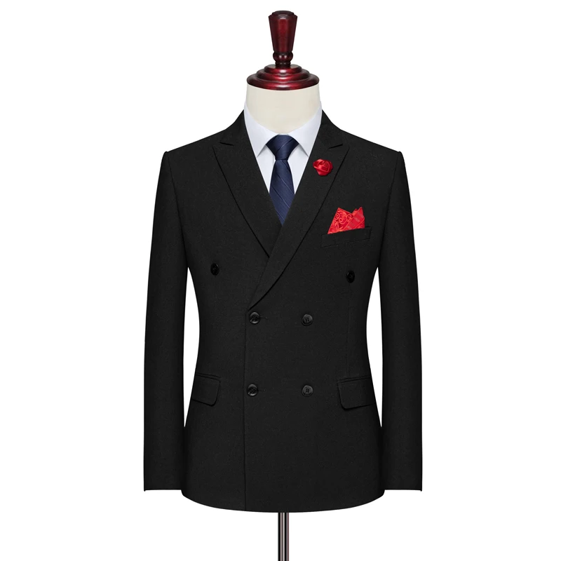 New style Men's large size double breasted suit Business wedding wedding dress stretch men's suit Jacket + vest + pants