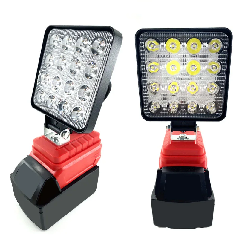 Polegada Ferramenta Lâmpada Led Luzes de Trabalho para Milwaukee 14.4v18v Bateria de Lítio Portátil ao ar Livre Tocha Elétrica Lanterna Spotlight 4