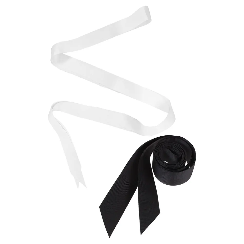 

2pcs Wedding Belt Black Ribbon Women Dresses Protective Sleeve Adjustable Length DIY Bow Satin Material Bridesmaid Dress Sash