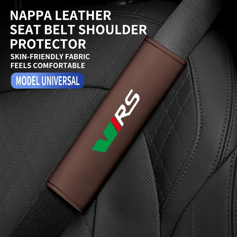 1PC Leather Car Seat Belt Shoulder Protector Cover Safety Belt Padding Pad For Skoda VRS Octavia 4 a7 a5 5e FABIA KAMIQ KAROQ