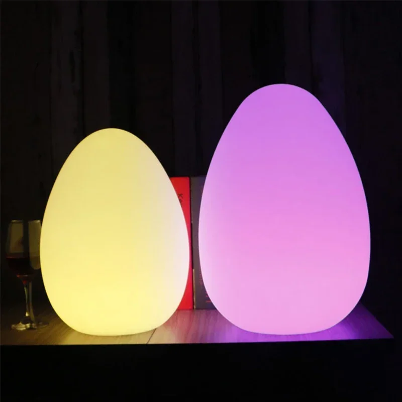 

WPD Modern Led Atmosphere Desk Lamp Creative Egg Shaped Table Light Luminescence Color Waterproof Decor Restaurant Kty