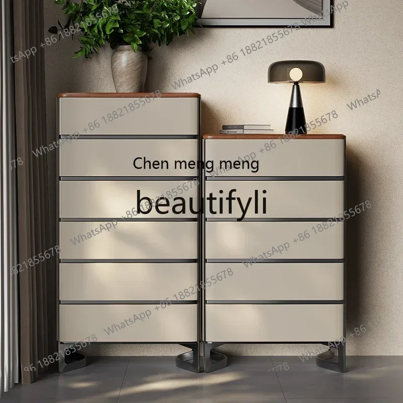CC Italian minimalist chest of drawers, lockers are stored against the wall, and lockers are high-end solid wood.