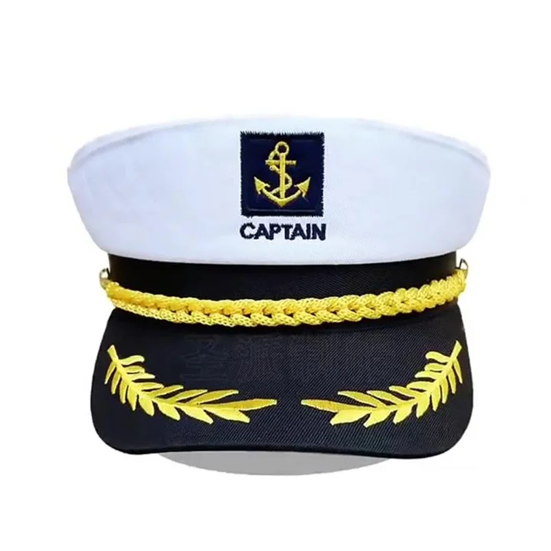 Adult Yacht Sailor Captain Hat Adjustable Men\'s and Women\'s Party Hat Makeup Ball Dressing Event Excellent Stylish Accessories