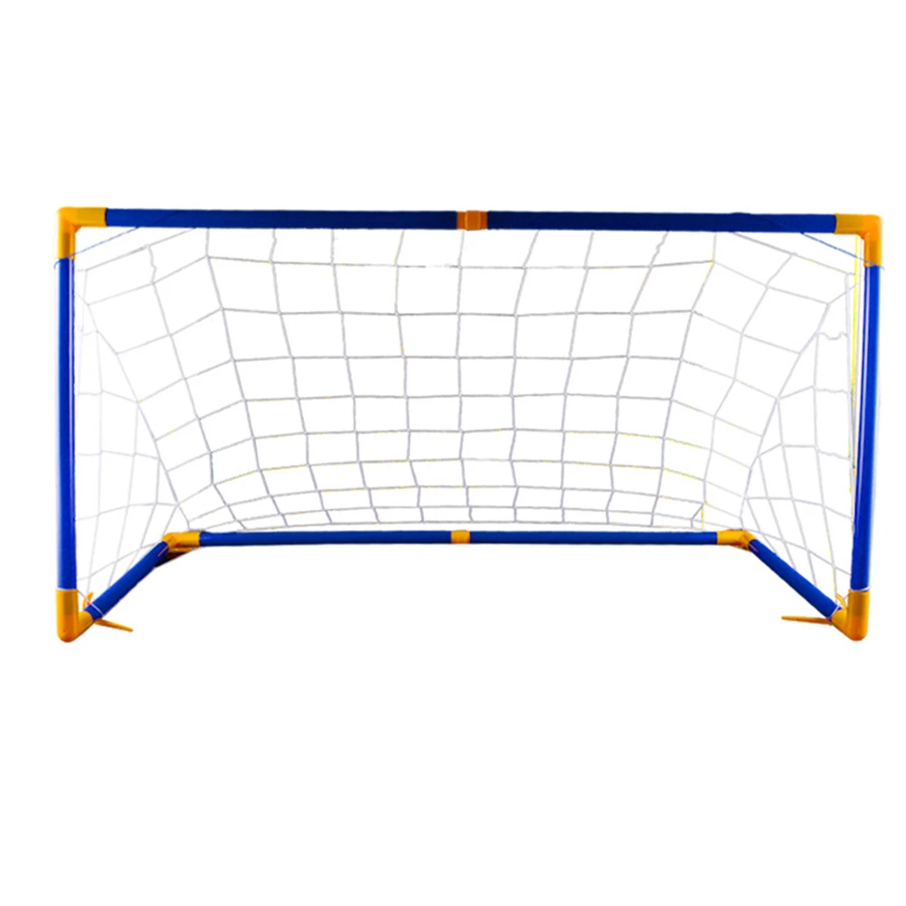 1 Set Portable Soccer Goal Nets Post Set Portable Fold- Football Goal Set with Balls Pump for Indoor Outdoor Sports Training