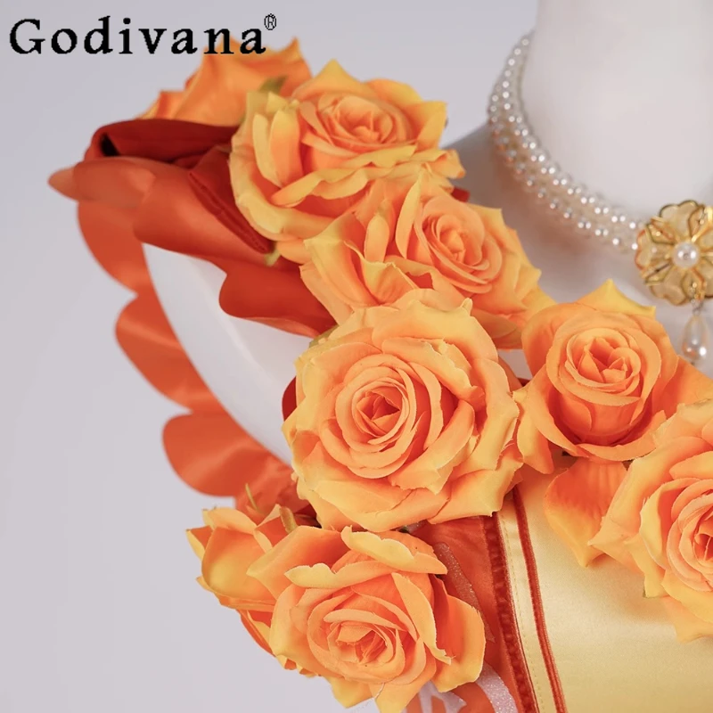 School Cos Flower Dress Suit Women's Magic Performance Violet Dance Dress Female Cosplay Necklace Evening Party Dress