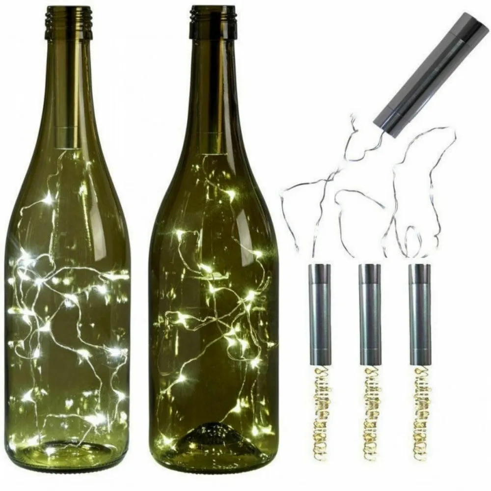 1/1.5/2M LED Cork Shaped Bottle Lights Wine Bottle Starry String Light for Festival Wedding Xmas Party Decor Fairy Night Lights