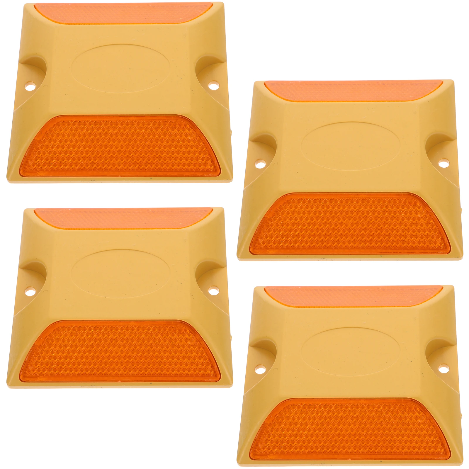 4 Pcs Plastic Road Studs Reflective Pavement Markers Easy Highway Parking Lot Traffic Guidance Driveway Reflectors Road