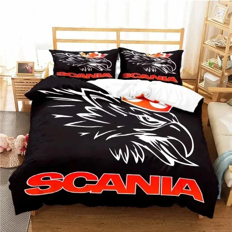 Scanias Truck Logo Bedding Set Boys Girls Twin Queen Size Duvet Cover Pillowcase Bed Kids Adult Fashion Home Textile