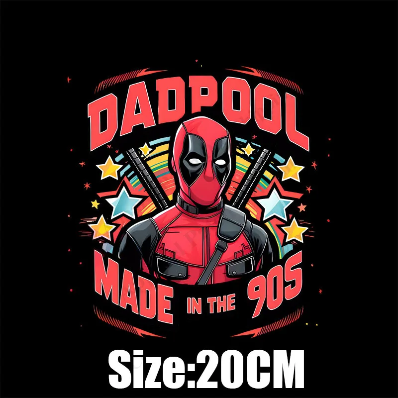 Spiderman Deadpool Superhero Cartoon Applique Iron-On Transfers for Clothing Stickers Thermal Heat Transfer Patch on Clothes