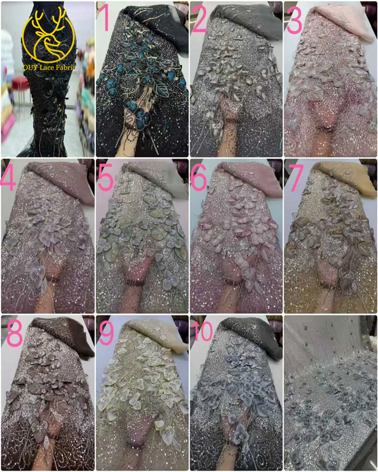 قماش دانتيل مطرز يدويًا أفريقي فاخر 2025 ترتر نيجيري فرنسي تول العريس قماش دانتيل مطرز فساتين سهرة الزفاف