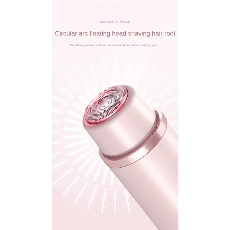 

BAAN-Bikini Trimmer For Women Electric Shaver 2-In-1 Body And Facial Hair Removal Double Head For Pubic Face Underarm Legs