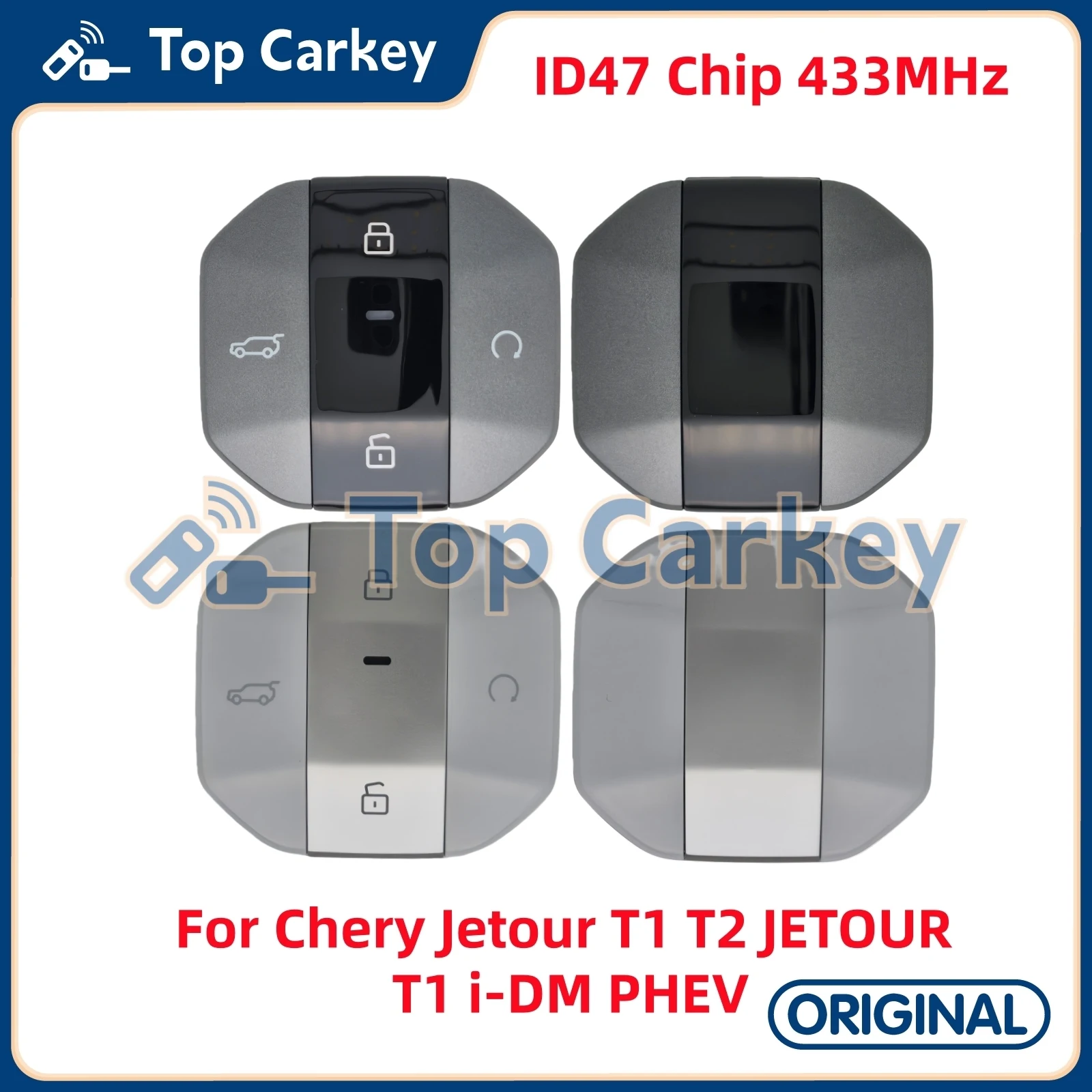 

TopCarkey Original Smart Remote Key ID47 Chip 433MHz for Chery Jetour T1 T2 JETOUR T1 i-DM PHEV