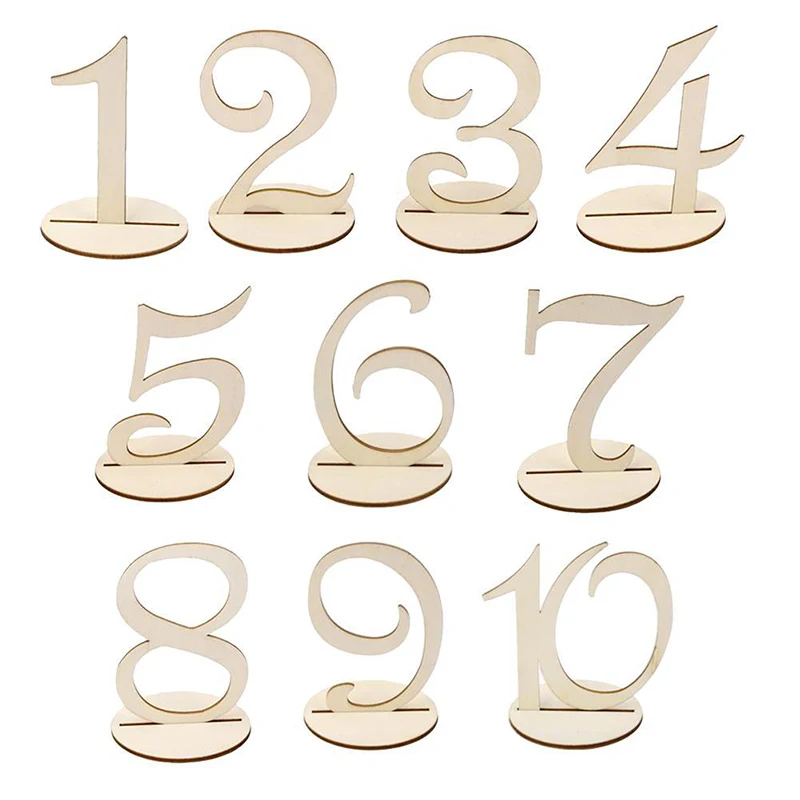 Wedding Table Numbers Elegant Wooden Table Numbers for Wedding Reception 1-20 with Base for Decoration Party Table Arrangements