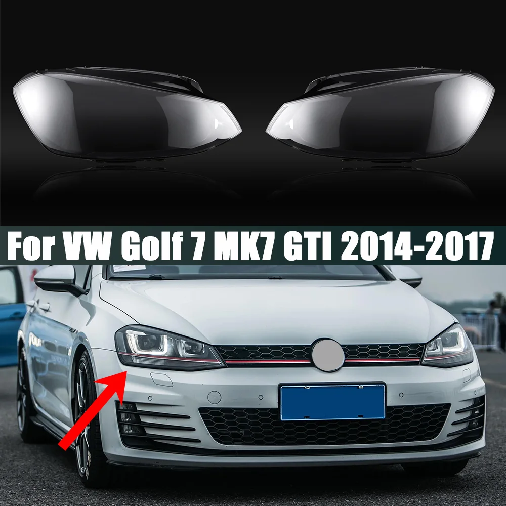 For Volkswagen VW Golf 7 MK 7 GTI 2014 2015 2016 2017 Lampshades Headlamps Transparent Lamp Shade Headlight Cover Lens