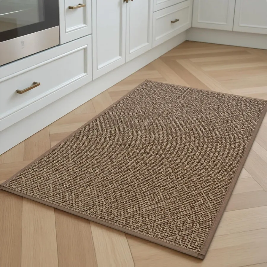 Kitchen Floor Mat Rubber Backed Kitchen Rugs Non Slip Washable er Absorbent Kitchen Mats for Floor Front of Sink 20"x32" Brown