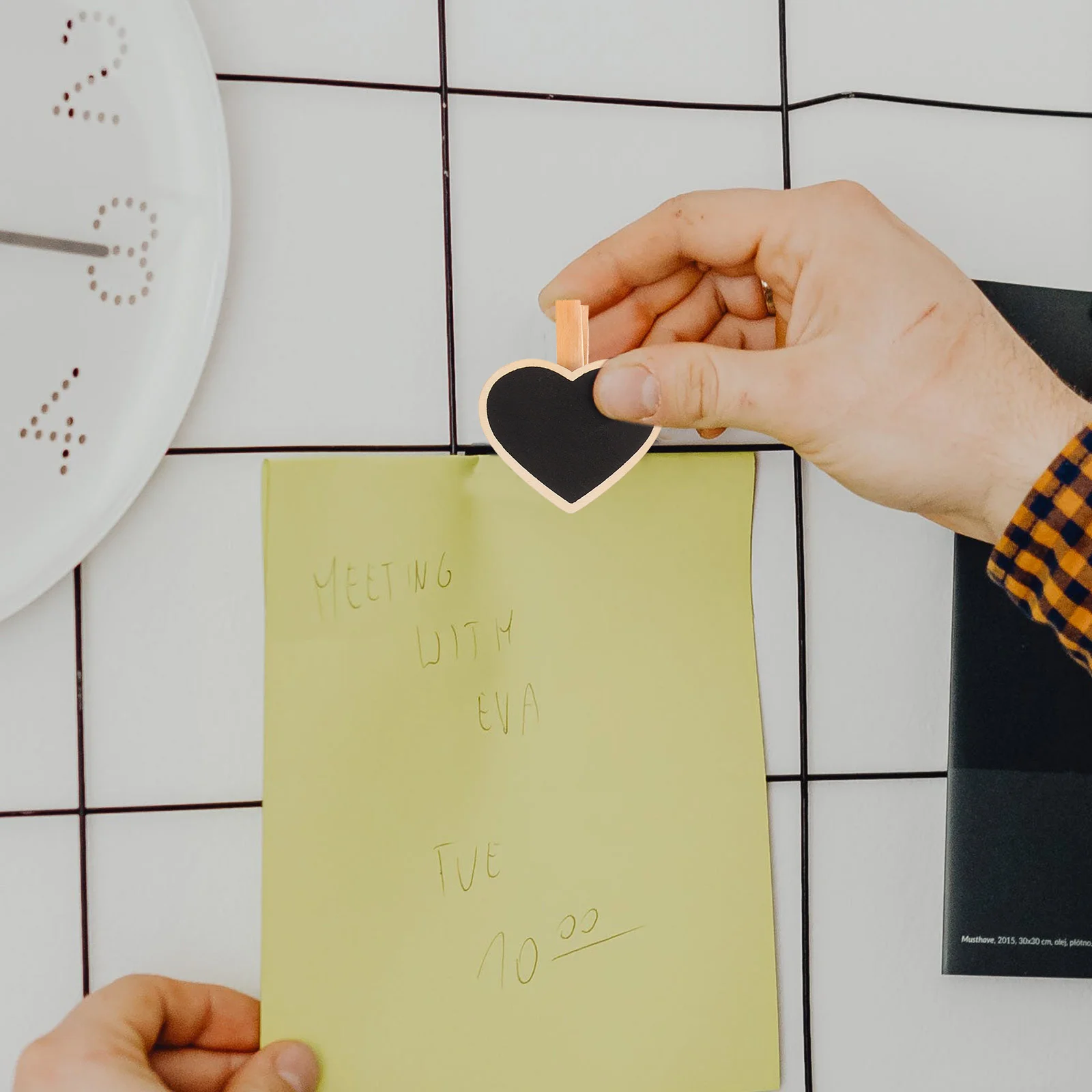 24 Pcs Adhesive Whiteboard for Storage Bins Tag Photo Holder Blackboard Clip Cartoon