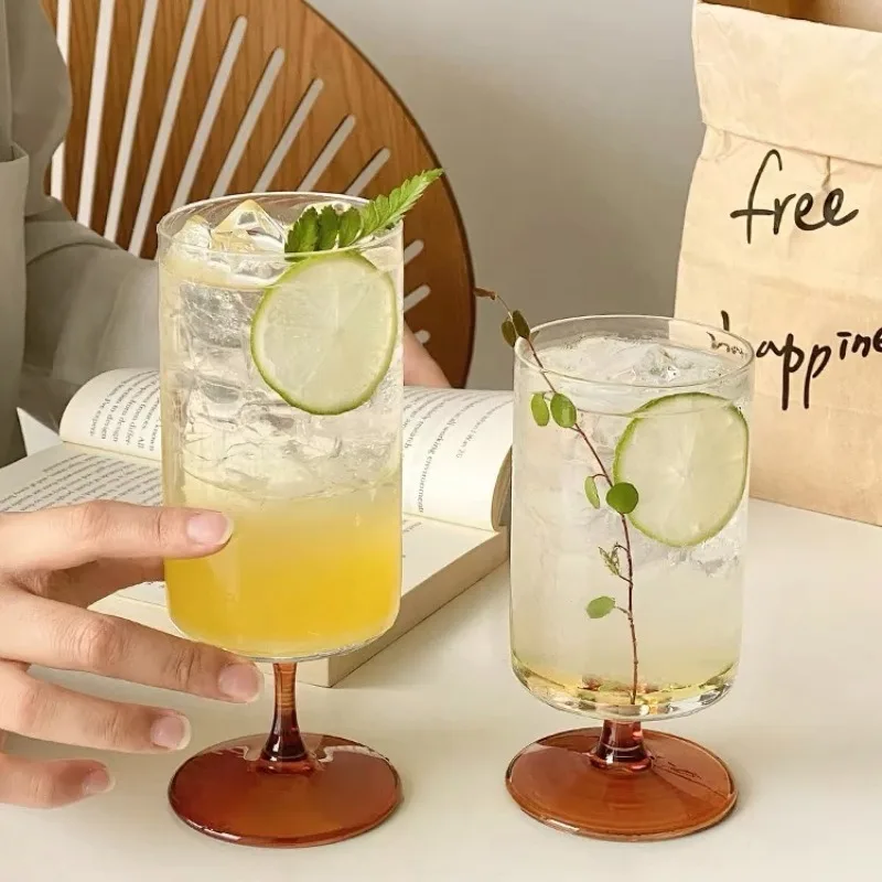 

Latest Models Tall Wine Glass Aesthetic Coffee Shop Glasses Glass Reusable Coffee Cup Ice Cream Cup