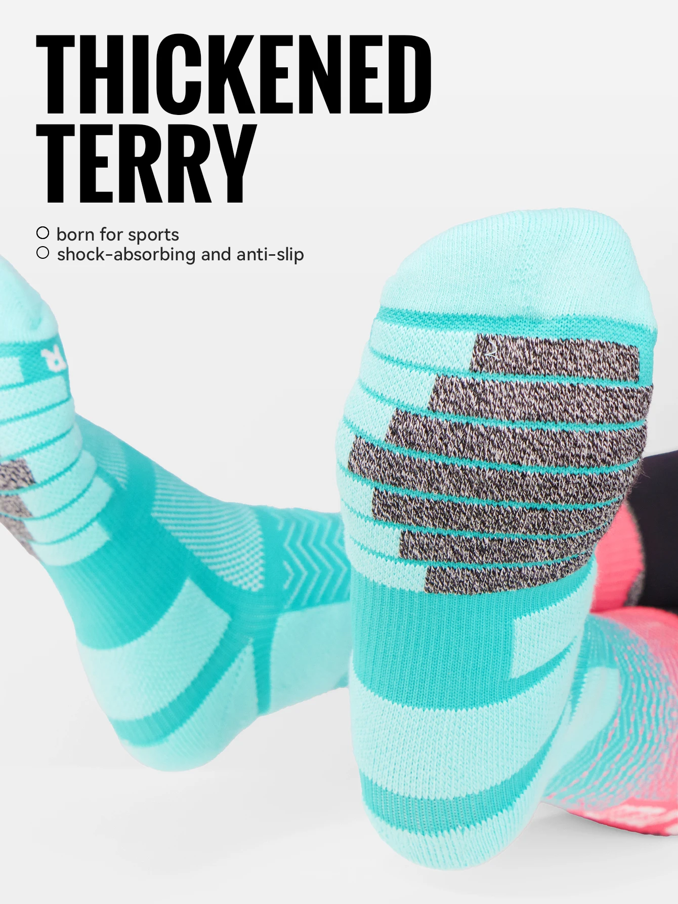 WRELS Lauf-Marathon-Profi-Socken, atmungsaktiv, für Reisen, Basketball, absorbieren Feuchtigkeit, Schweißsocken, Outdoor-Sportsocken für Männer und Frauen – Detail 5