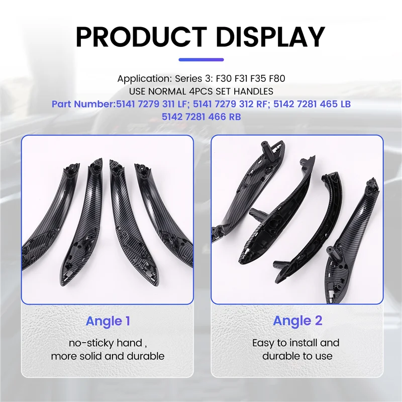 

Interior Door Carbon Fiber Color Pull Handle Inside Trim For BMW 3 4 Series F30 F31 F32 F33 F34 F35 F36 F80 F82 F83 2013-2018