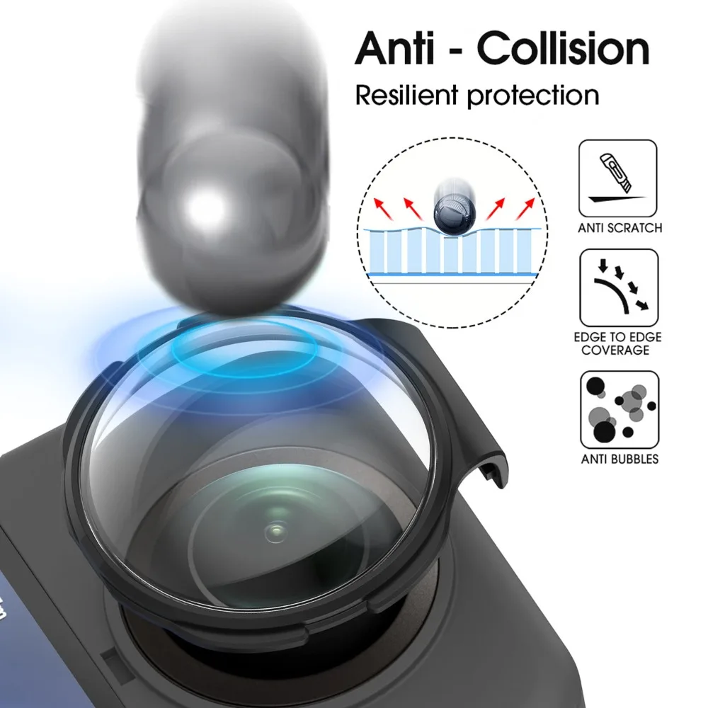 2Pcs Optical Glass Lens Guard for DJI OSMO 360 HD Anti-scratch Lens Protector Cap New Protective Cover for DJI Osmo 360 Camera
