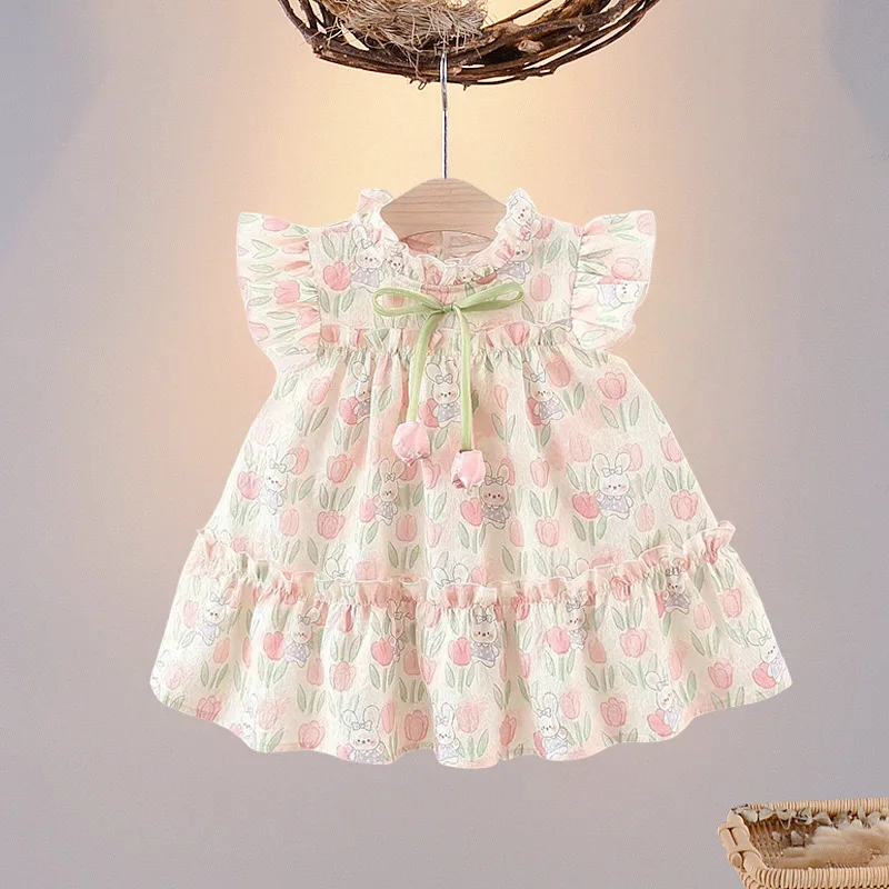 Baby Girl Dress Summer Tulips Are Cute Baby Girl Clothes  Princess Dress For Kids Girl