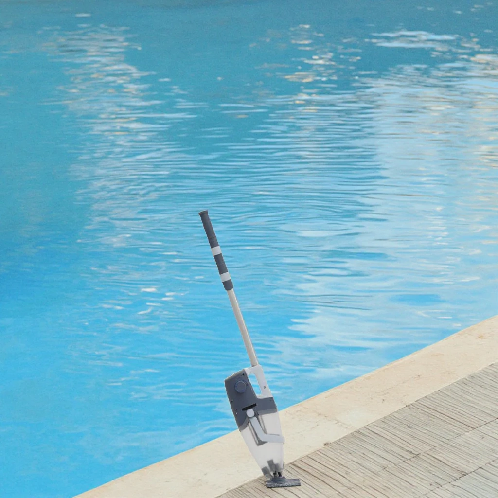 

Rechargeable Handheld Pool with Large Debris Filter and Telescopic Pole