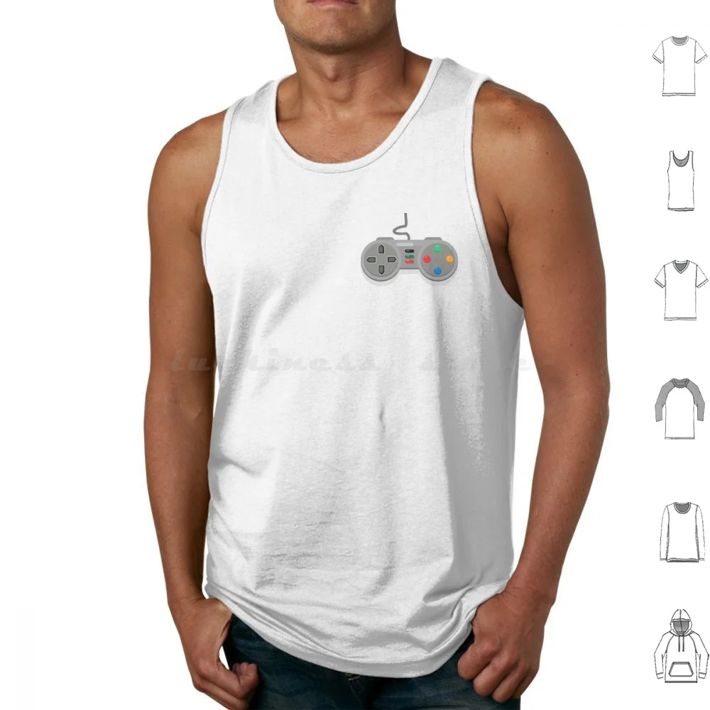 Old Games Controller Grey Tank Tops Vest Sleeveless Game Controller Retro Grey Console Old Games Gamer Gaming Video