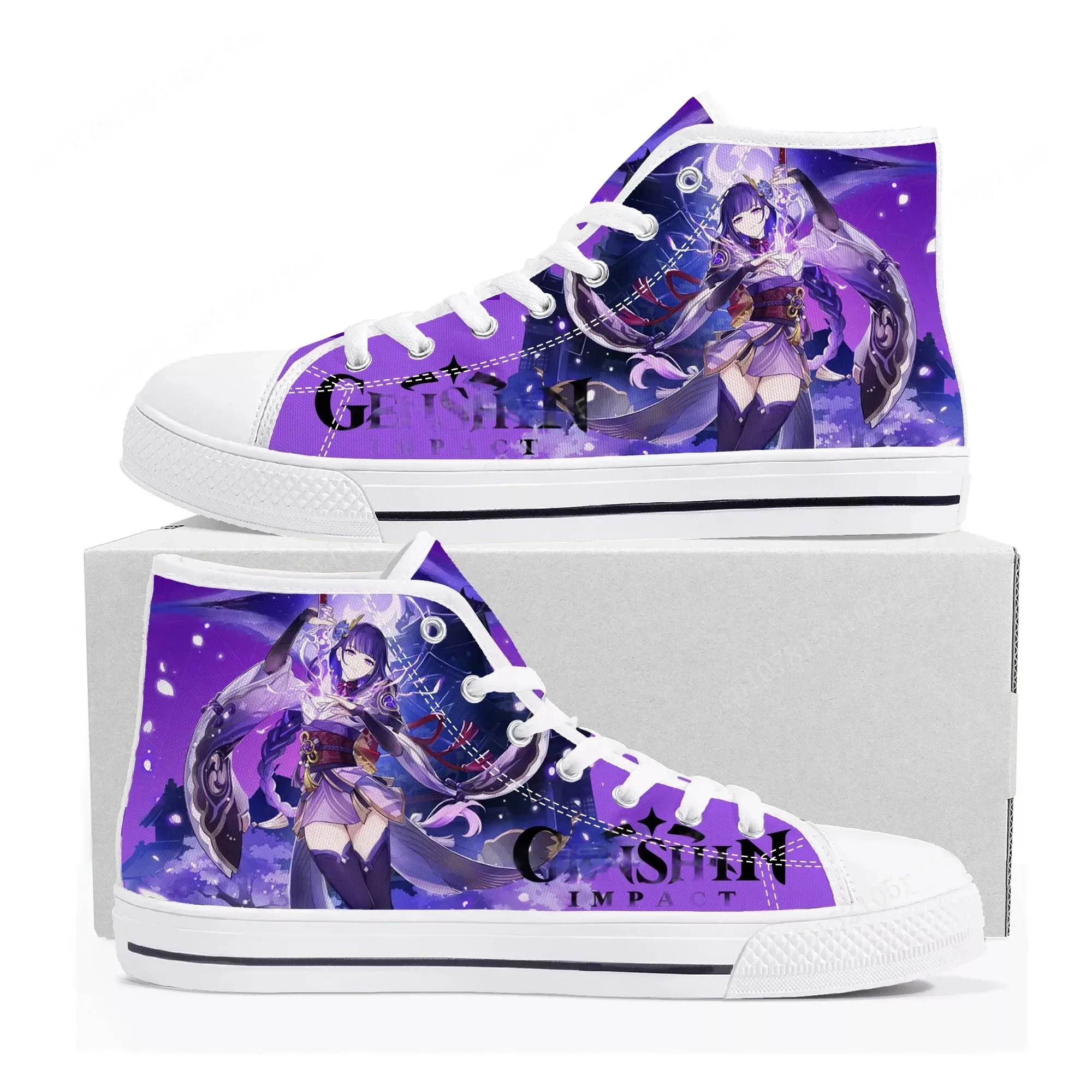 

Anime Cartoon Game Genshin Impact High Top Sneakers Mens Womens Teenager High Quality Canvas Shoes Casual Tailor Made Sneaker