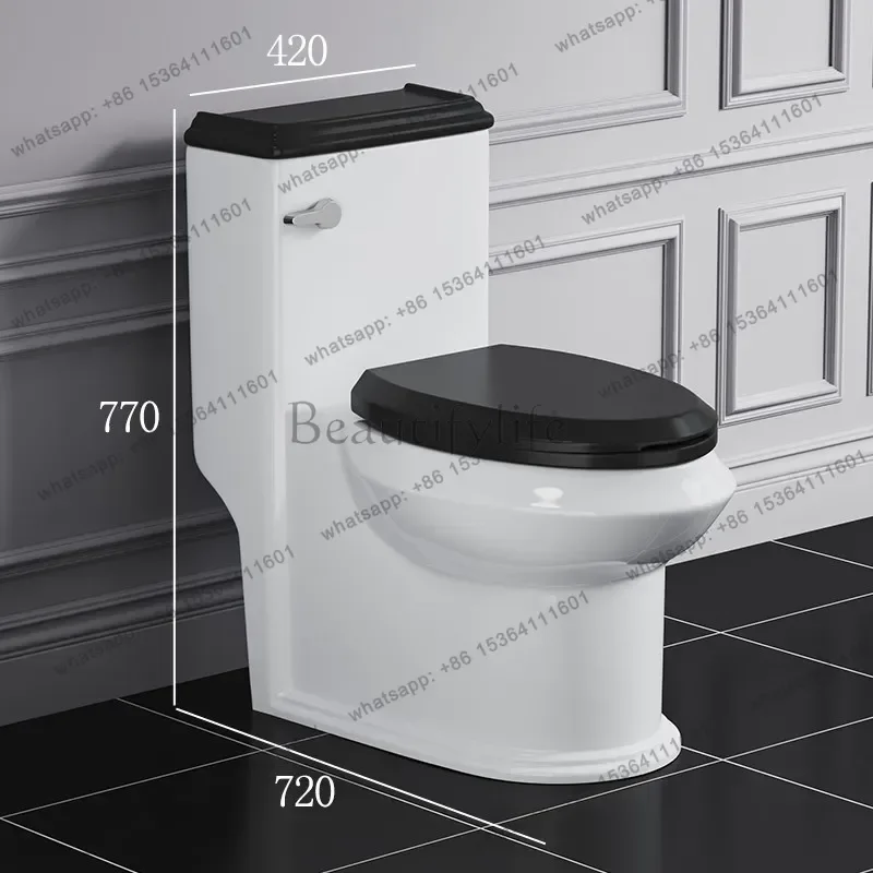European retro siphon toilet black home bathroom creative French toilet