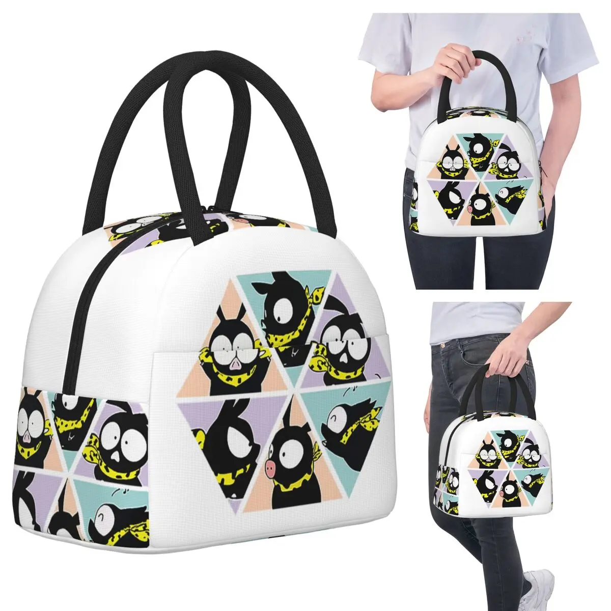 

P Chan Ranma Сумки для обеда Изолированная коробка для бенто Водонепроницаемая сумка для обеда Многоразовые сумки для пикника Сумка-холодильник для женщин и детей