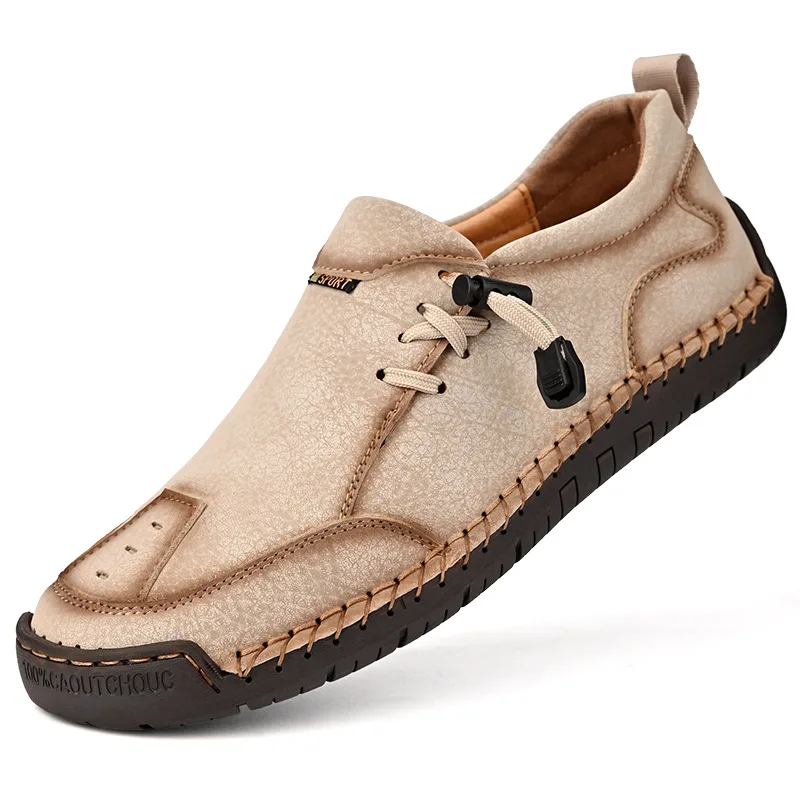 

Leather Men Casual Shoes Fashion Handmade Mens Walking Sneakers Breathable Man Loafers Moccasins Luxury Brand Boat Shoes Size 48
