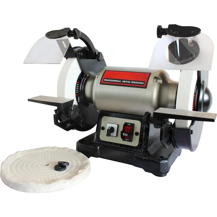 8 inch Dual Speed Bench Grinder & Buffer, Professional Low High Speed Bench Grinder Buffer with Cast Iron Base TDS-200DS