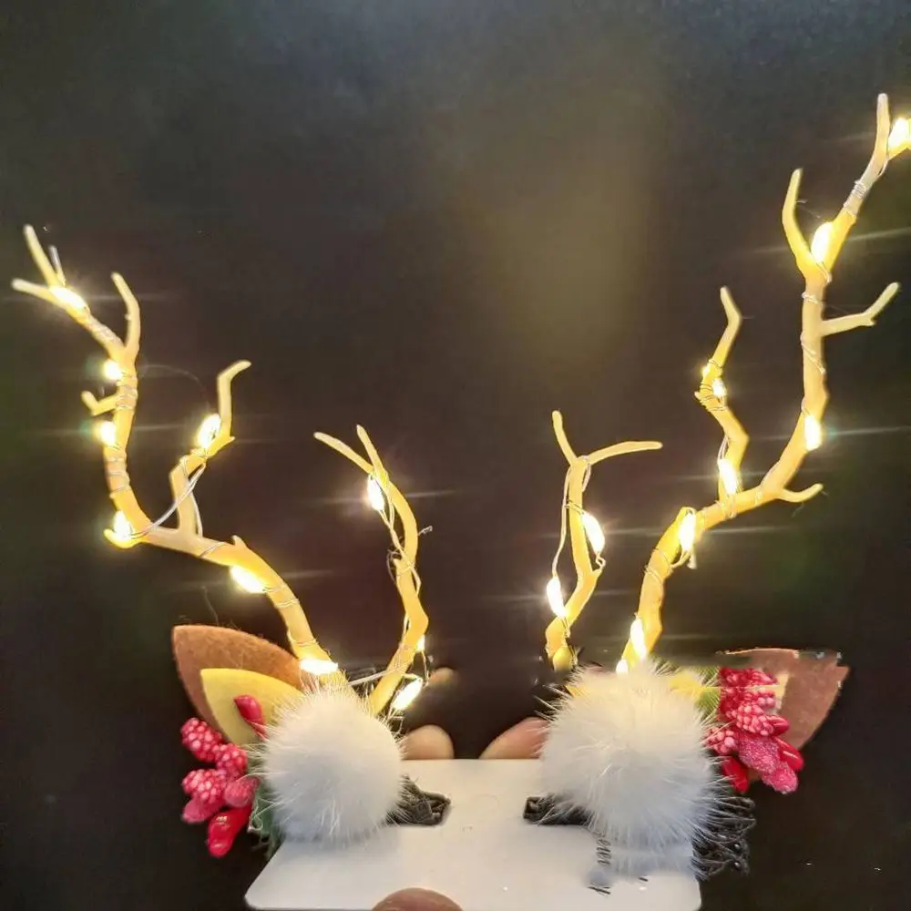 

Branch Deer Horns Make Up Cherry Pinecone Korean Style Hair Clip Women Hair Clip Hair Accessories Christmas Antlers Hairpin