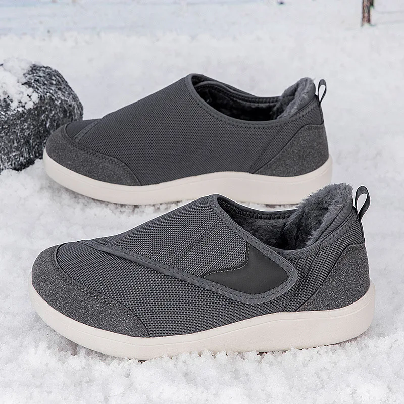 Winter Shoes Fleece-lined Men Women Keep Warm Boot Falt Hook Loop Man Male Casual Shoe Footwear Plus Size 45 46 2026 New