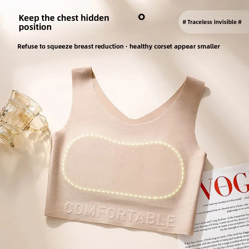 S-5XL Unsichtbar, verhindert Exposition, breite Weste, nahtlos, große Größe, dünne Unterbekleidung, große Brust, erscheint klein, kabelloser Atemkomfort
