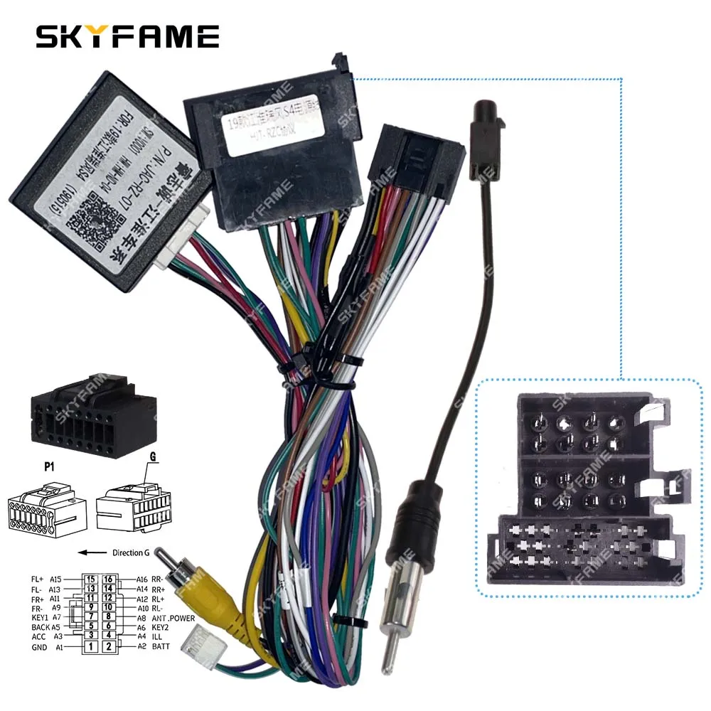 SKYFAME سيارة 16pin الأسلاك تسخير محول Canbus صندوق فك أندرويد راديو كابل الطاقة ل JAC صقل S4 JAC-RZ-07/OD-JH-05